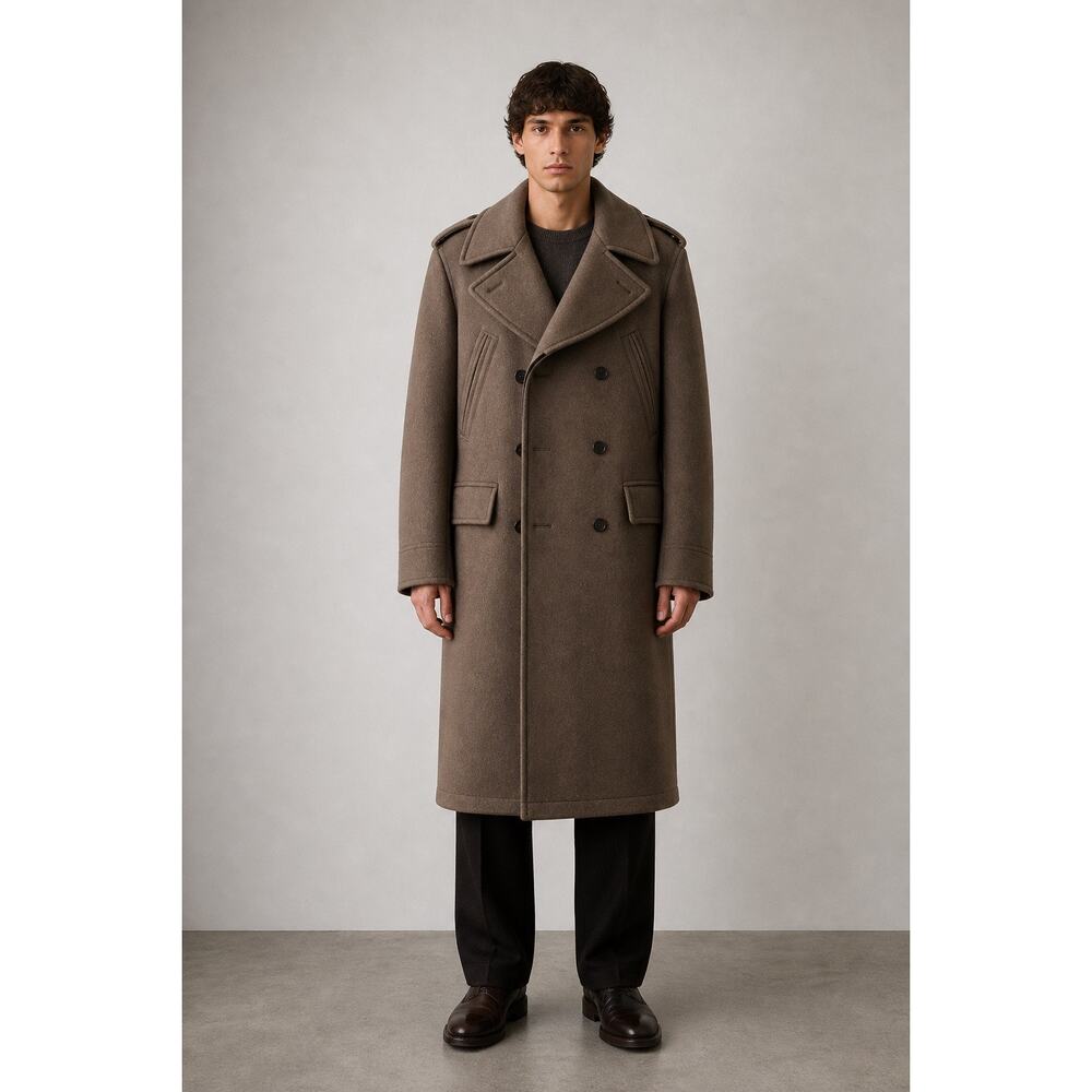 Berluti x Haider Ackerman Double Breasted Wool Coat Brown